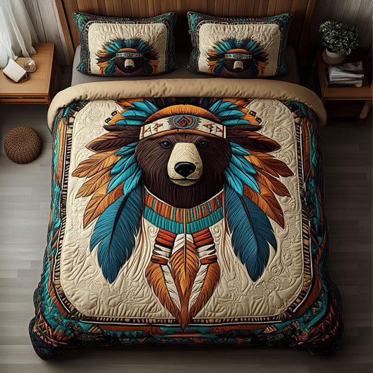 Sacred Grizzly 3-Piece Quilted Bedding Set NCU0PT4401
