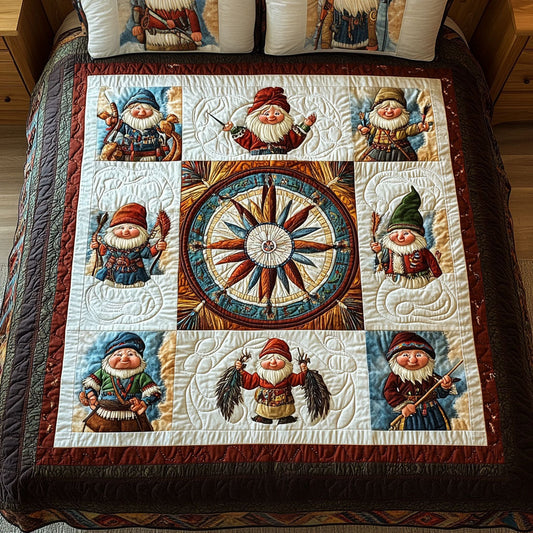 Sacred Grove Gnome 3-Piece Quilted Bedding Set NCU0PT2855