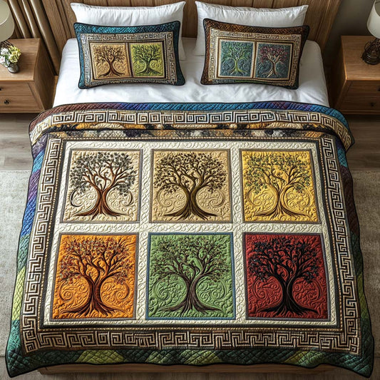 Sacred Growth 3-Piece Quilted Bedding Set NCU0NT9639