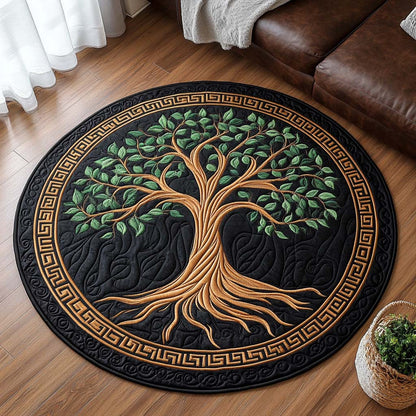 Sacred Growth Quilted Round Mat NCU0NT9616