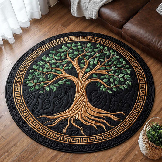 Sacred Growth Quilted Round Mat NCU0NT9616