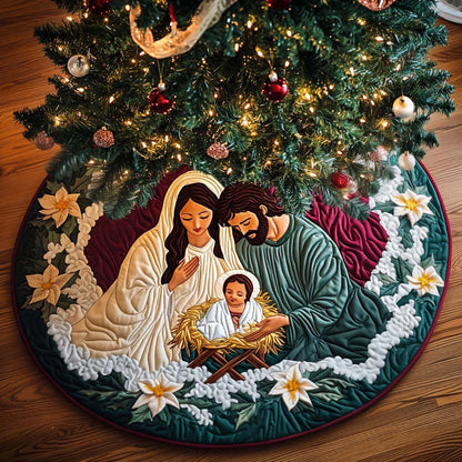 Sacred Harmony Christmas Quilted Tree Skirt NCU0NT1829