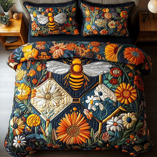 Sacred Hive 3-Piece Quilted Bedding Set NCU0PT3941