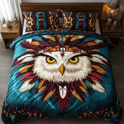 Sacred Hoots 3-Piece Quilted Bedding Set NCU0DK3334