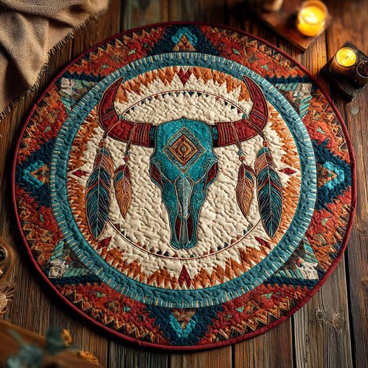 Sacred Horns Quilted Round Mat NCU0TV051