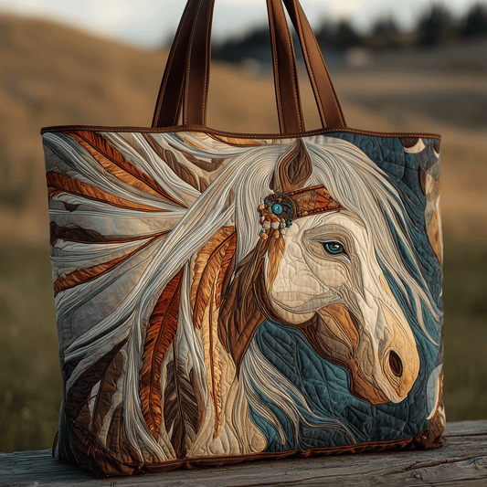 Sacred Horse Trail Quilted Tote Bag NCU0TH2877