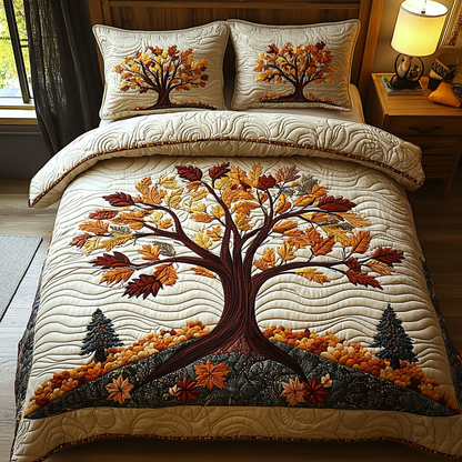 Sacred Leaves 3-Piece Quilted Bedding Set NCU0DV6017