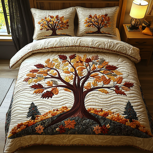 Sacred Leaves 3-Piece Quilted Bedding Set NCU0DV6017