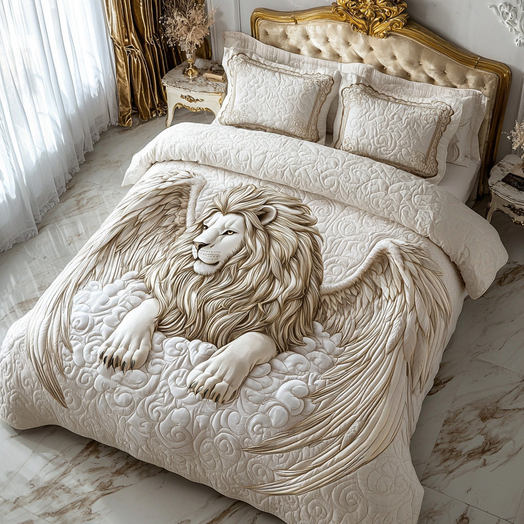 Sacred Lion 3-Piece Quilted Bedding Set NCU0DV6261