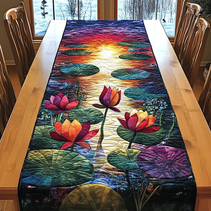 Sacred Lotus Quilted Table Runner NCU0DK4113