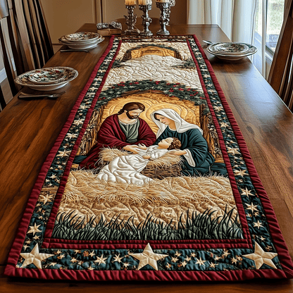Sacred Nativity Scene Quilted Table Runner NCU0TH1945