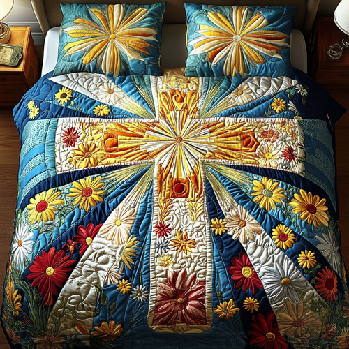 Sacred Petals 3-Piece Quilted Bedding Set NCU0VH2385
