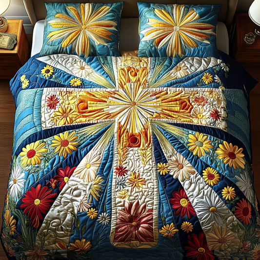 Sacred Petals 3-Piece Quilted Bedding Set NCU0VH2385