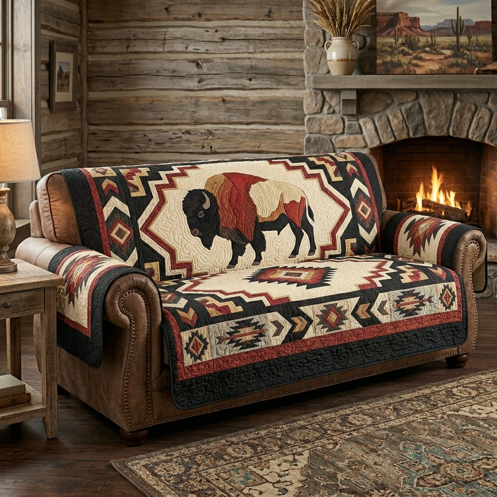 Sacred Plains Quilted Sofa Cover NCU0DV9569