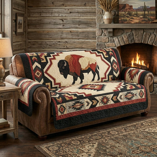 Sacred Plains Quilted Sofa Cover NCU0DV9569