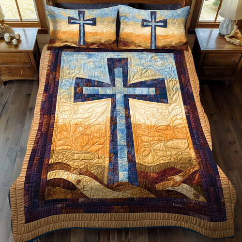 Sacred Reflection 3-Piece Quilted Bedding Set NCU0DK1986