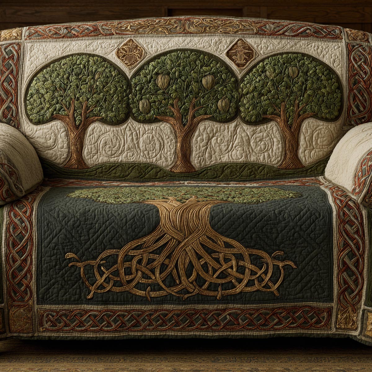 Sacred Roots Quilted Sofa Cover NCU0DV9189
