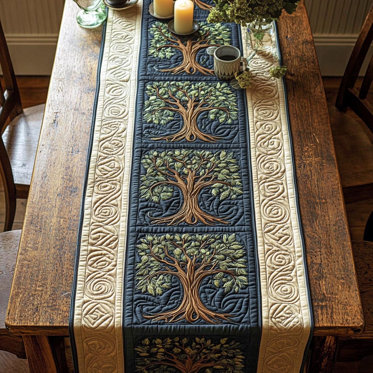 Sacred Roots Quilted Table Runner NCU0DV9306