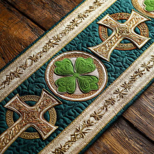 Sacred Shamrock Knot Quilted Table Runner NCU0TV1508