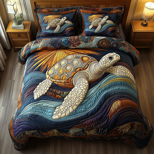 Sacred Shell 3-Piece Quilted Bedding Set NCU0DK5145
