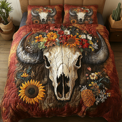 Sacred Skull 3-Piece Quilted Bedding Set NCU0VH1703