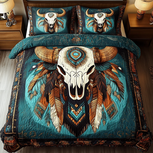 Sacred Skull 3-Piece Quilted Bedding Set NCU0VL2529