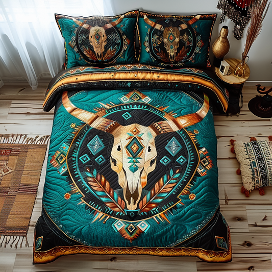 Sacred Skull 3-Piece Quilted Bedding Set NCU0DV3708