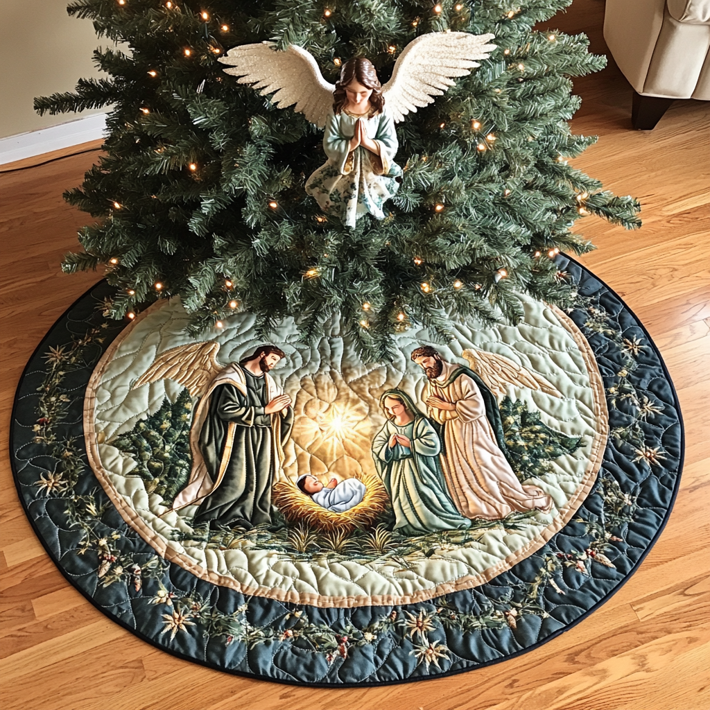 Sacred Spirit Quilted Christmas Tree Skirt NCU0VH501