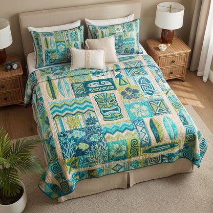 Sacred Tiki Grove 3-Piece Quilted Bedding Set NCU0PT11704