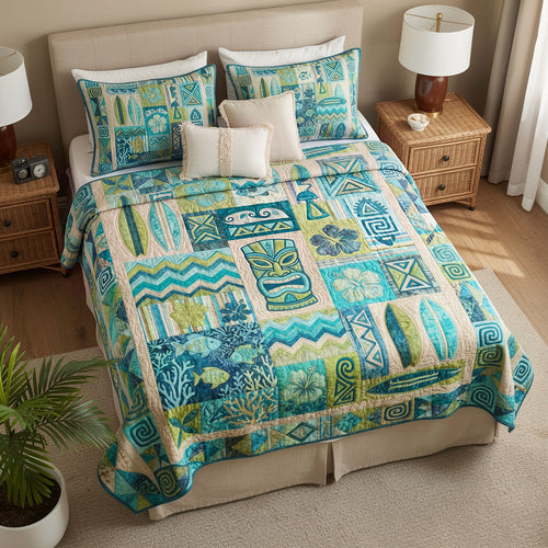 Sacred Tiki Grove 3-Piece Quilted Bedding Set NCU0PT11704