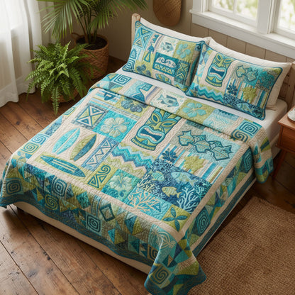 Sacred Tiki Grove 3-Piece Quilted Bedding Set NCU0PT11704