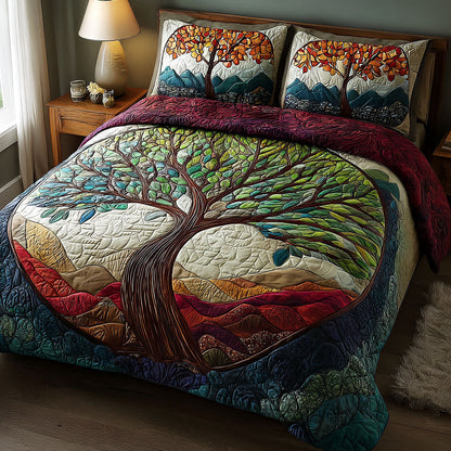 Sacred Tree 3-Piece Quilted Bedding Set NCU0DK11934