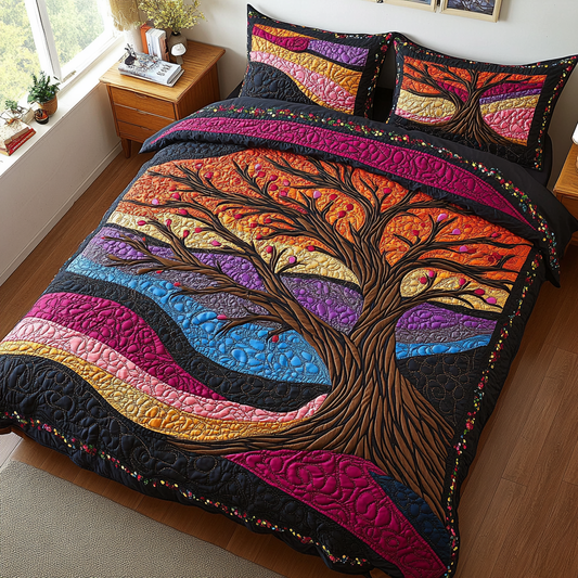 Sacred Tree 3-Piece Quilted Bedding Set NCU0DK7710
