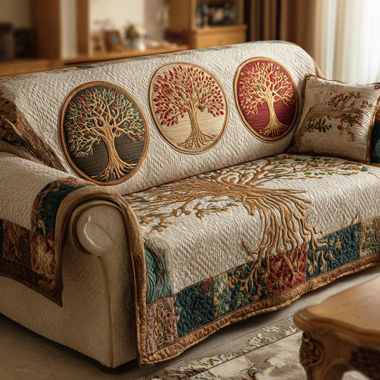 Sacred Tree Quilted Sofa Cover NCU0TD2093