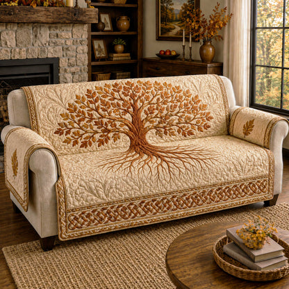 Sacred Tree Quilted Sofa Cover NCU0TD3165