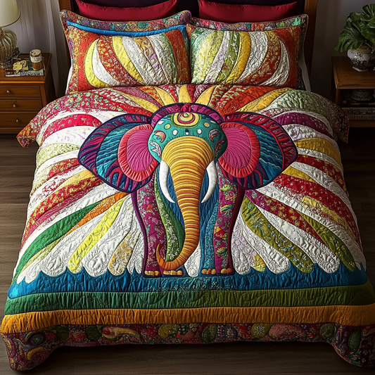 Sacred Trunk 3-Piece Quilted Bedding Set NCU0DK4369