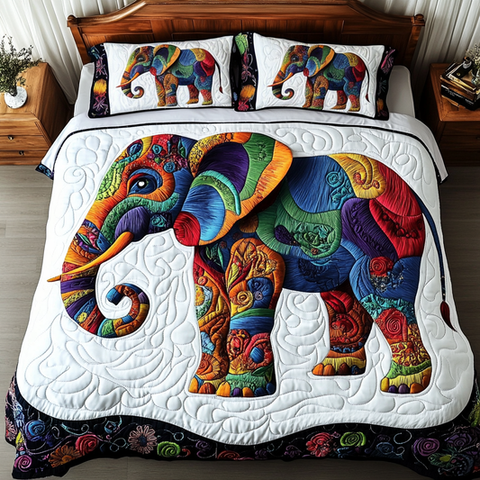 Sacred Trunk 3-Piece Quilted Bedding Set NCU0DK5478