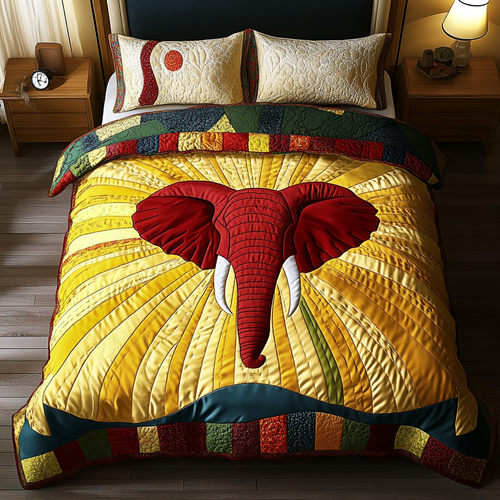 Sacred Tusk 3-Piece Quilted Bedding Set NCU0DK4196