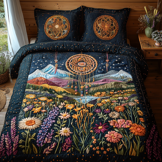 Sacred Web 3-Piece Quilted Bedding Set NCU0DV3437