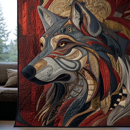 Sacred Wolf Quilted Blanket NCU0DV9672