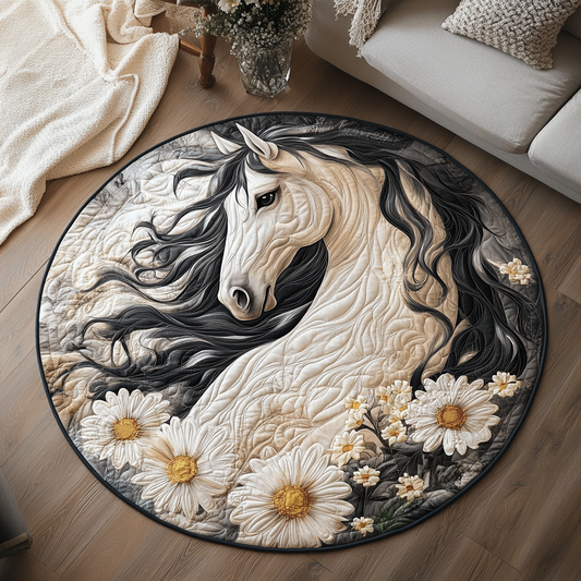 Saddle Bloom Quilted Round Mat NCU0VH5823