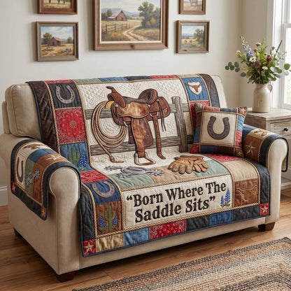 Saddle Born Quilted Sofa Cover NCU0XD2860