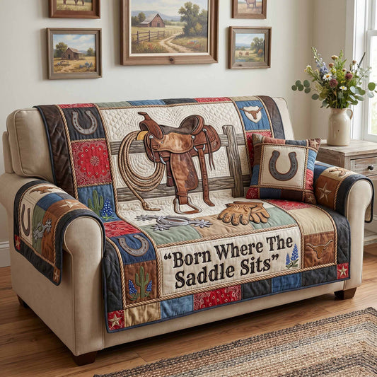 Saddle Born Quilted Sofa Cover NCU0XD2860