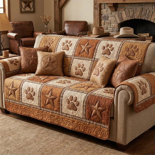 Saddle Paws Quilted Sofa Cover NCU0TV1963