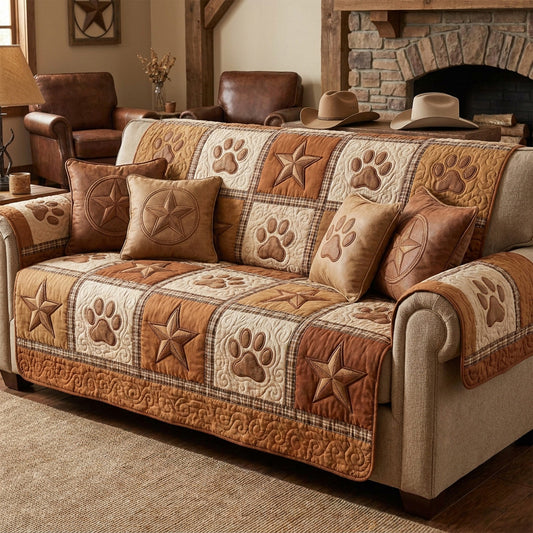 Saddle Paws Quilted Sofa Cover NCU0TV1963