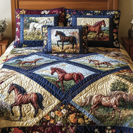 Saddle Spirit 3-Piece Quilted Bedding Set NCU0VH4874
