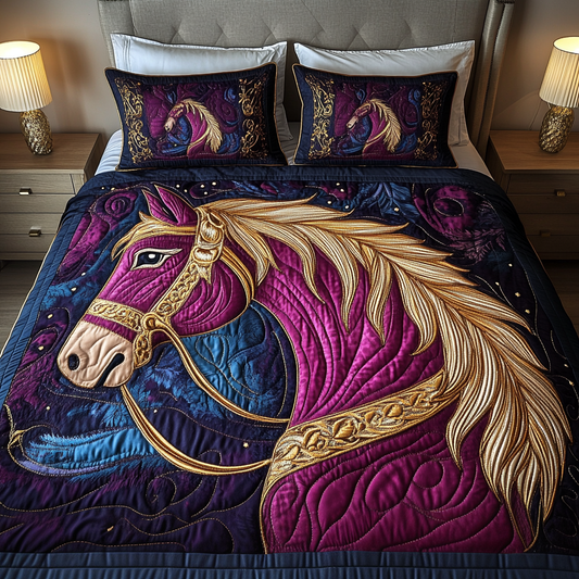 Saddle Splendor 3-Piece Quilted Bedding Set NCU0VH1963