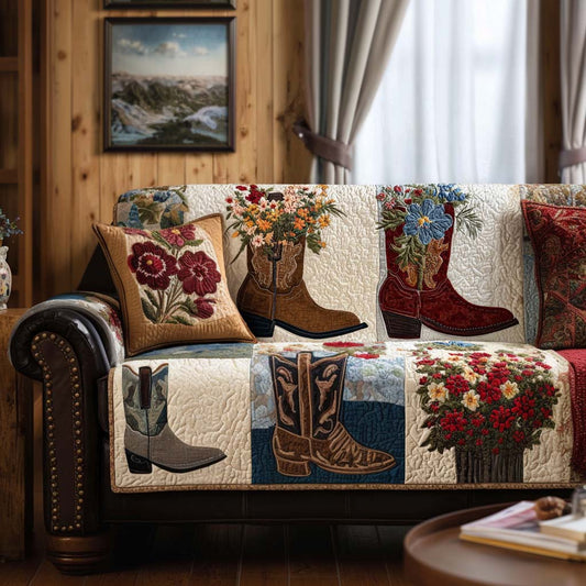 Saddle Stitch Quilted Sofa Cover NCU0NT10836