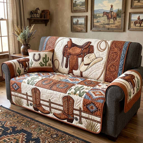 Saddle Trail Quilted Sofa Cover NCU0XD2854