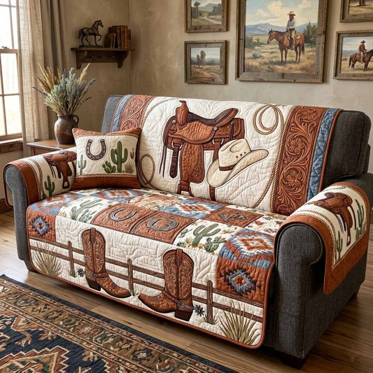 Saddle Trail Quilted Sofa Cover NCU0XD2854